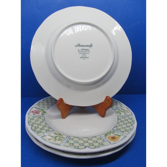 Noritake Homecraft 9233 Sonoma Trellis Set Of 3 Floral 8 1/2" Salad Plates GUC - Picture 4 of 8